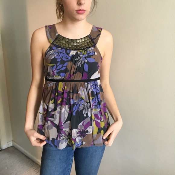 Anthropologie Weston Wear Mesh Floral Top - Picture 4 of 16